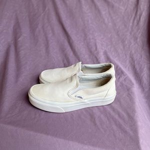 Women’s White Slip-On Vans, Size 6